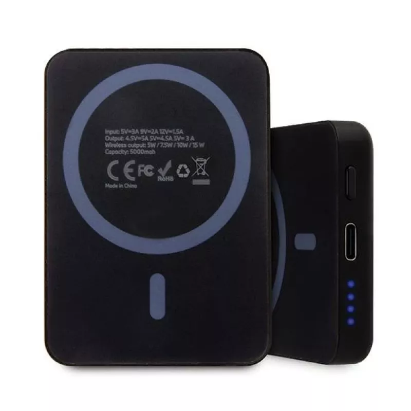 Power bank BMW M Collection MagSafe 5000mAh 15W carregador sem fios com cabo USB-C preto