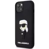 Capa rígida em borracha Karl Lagerfeld KLHCP14M3DRKINK Ikonik 3D para iPhone 14 Plus / 15 Plus 6.7 preta