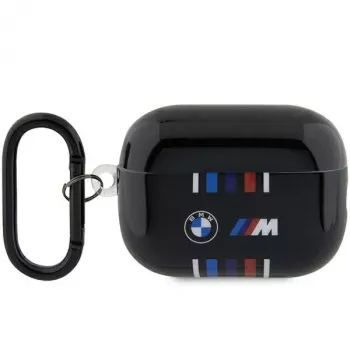 Capa protetora BMW para AirPods Pro 2.ª geração preta com design M-Stripe