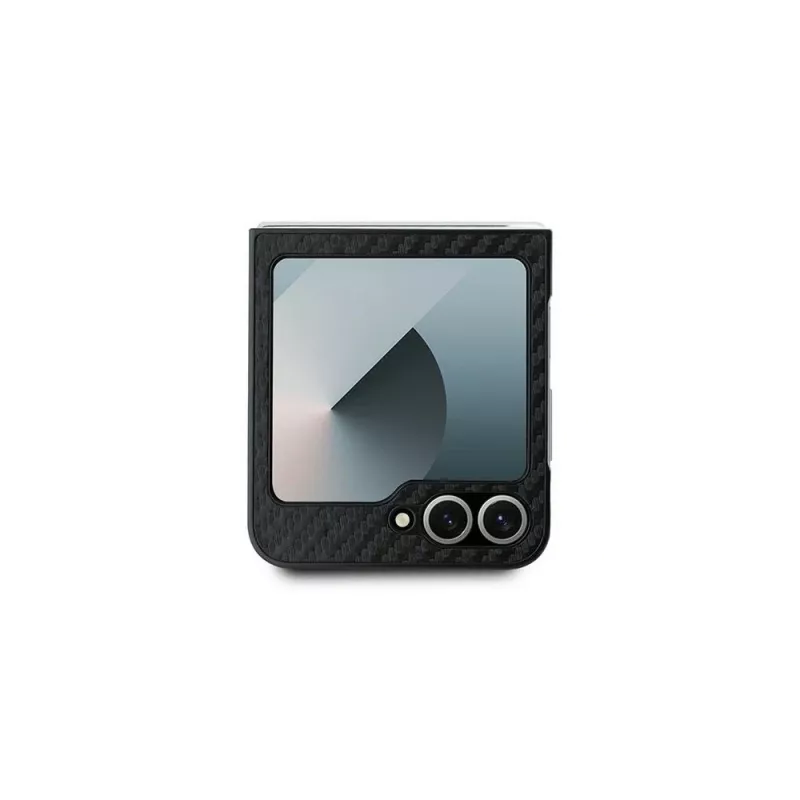 Capa rígida BMW Carbon Blue Line para Samsung Galaxy Z Flip6 / Z Flip7 FE - preta