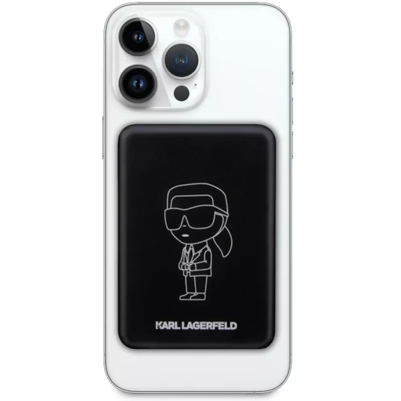 Power bank sem fios MagSafe Karl Lagerfeld Ikonik 3000mAh preto