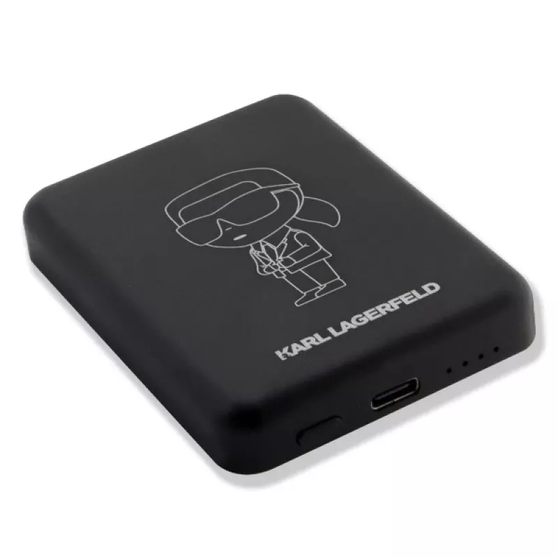 Power bank sem fios MagSafe Karl Lagerfeld Ikonik 3000mAh preto