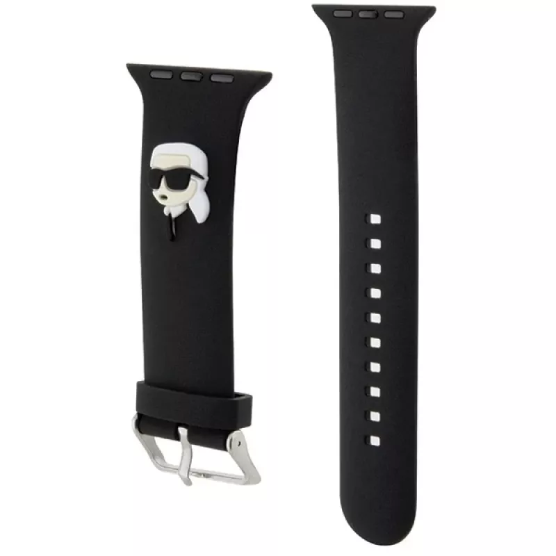 Pulseira Karl Lagerfeld 3D Rubber Karl Head para Apple Watch 38/40/41mm preta