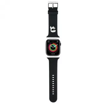 Pulseira Karl Lagerfeld 3D Rubber Karl Head para Apple Watch 42/44/45/49mm preta