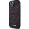 Capa rígida em silicone AMG AMHMP15S23SSPK com padrão de losangos grande MagSafe para iPhone 15/14/13 6.1 preta