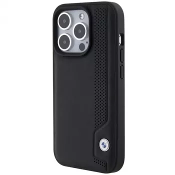 Capa rígida em pele BMW BMHCP15X22RBDK Blue Dots para iPhone 15 Pro Max 6,7
