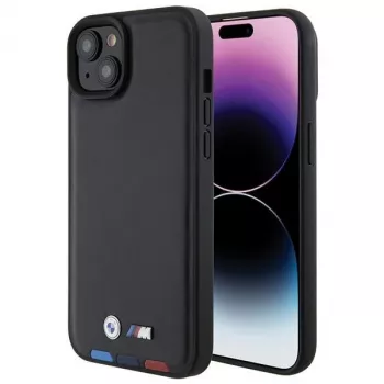 Capa traseira em pele BMW M Collection Leather Stamp para iPhone 15 Plus / 14 Plus 6,7