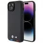 Capa traseira em pele BMW M Collection Leather Stamp para iPhone 15 Plus / 14 Plus 6,7