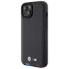 Capa traseira em pele BMW M Collection Leather Stamp para iPhone 15 Plus / 14 Plus 6,7