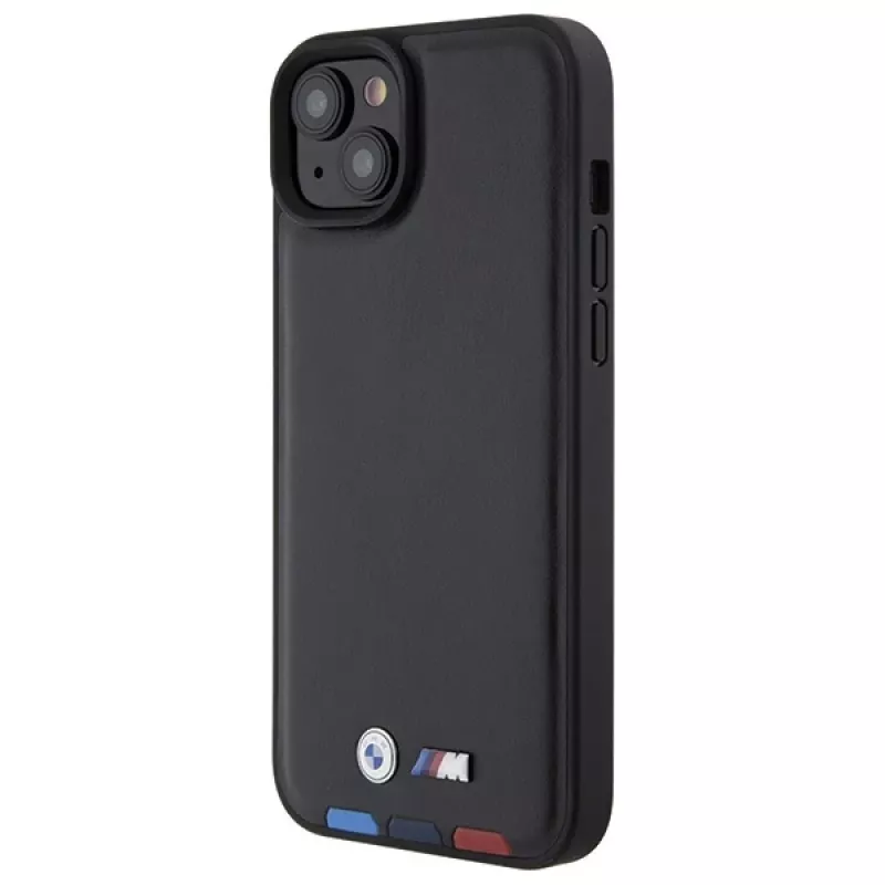Capa traseira em pele BMW M Collection Leather Stamp para iPhone 15 Plus / 14 Plus 6,7