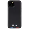 Capa traseira em pele BMW M Collection Leather Stamp para iPhone 15 Plus / 14 Plus 6,7