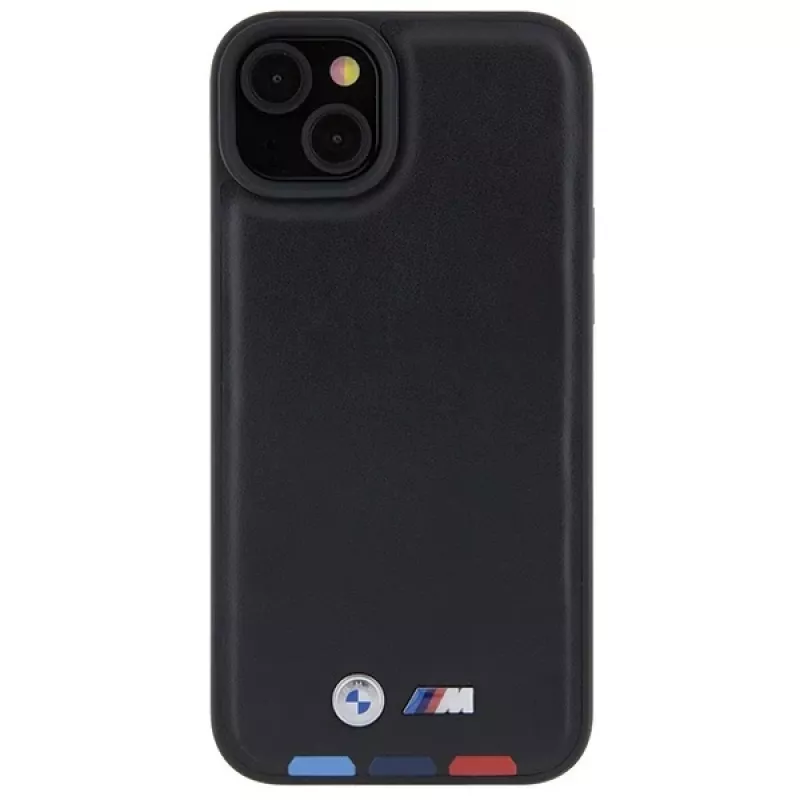 Capa traseira em pele BMW M Collection Leather Stamp para iPhone 15 Plus / 14 Plus 6,7