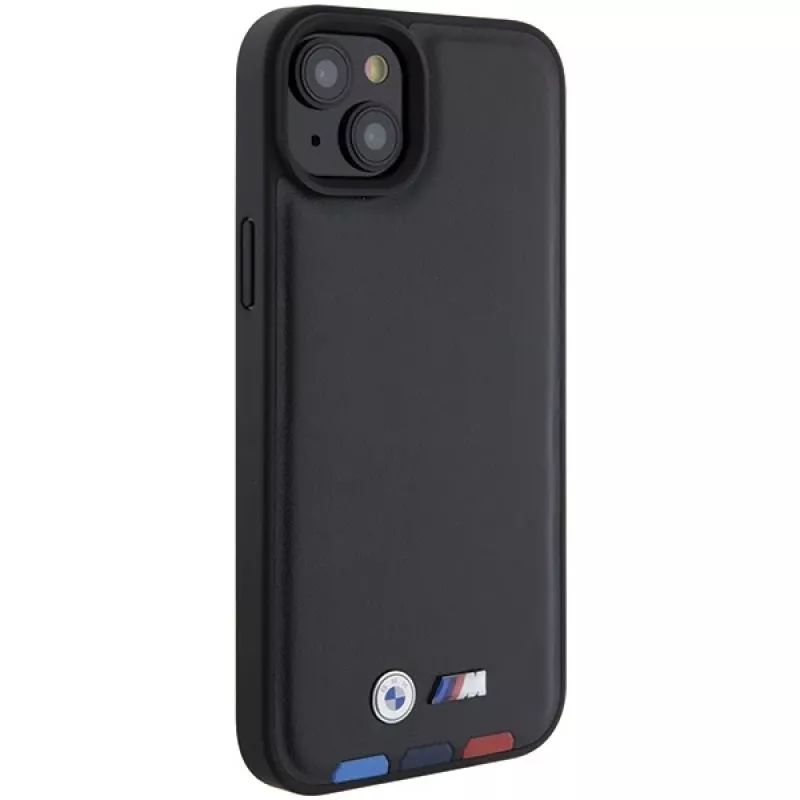 Capa traseira em pele BMW M Collection Leather Stamp para iPhone 15 Plus / 14 Plus 6,7