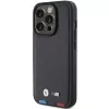 Capa BMW Leather Stamp Tricolor para iPhone 15 Pro 6,1