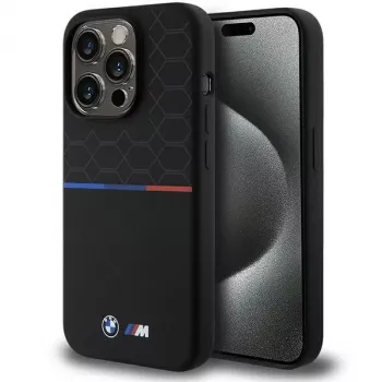 Capa rígida em silicone BMW M Pattern MagSafe para Apple iPhone 15 Pro 6,1