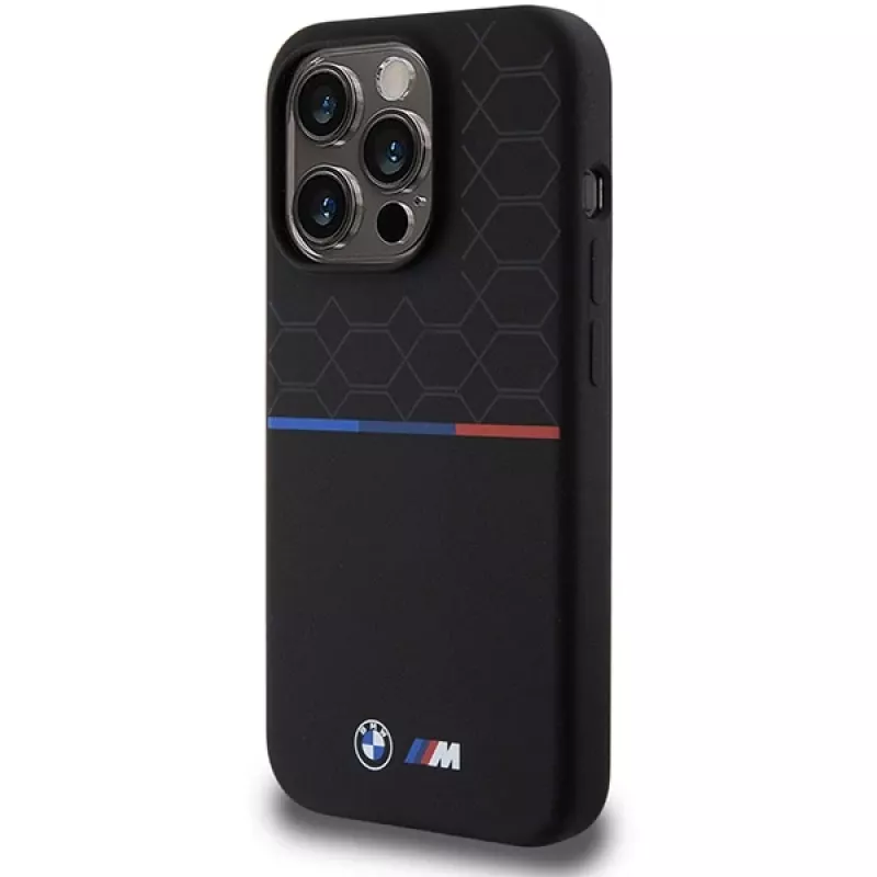 Capa rígida em silicone BMW M Pattern MagSafe para Apple iPhone 15 Pro 6,1