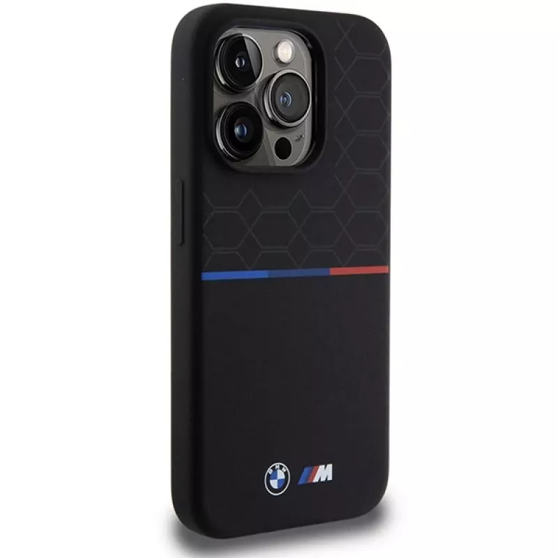 Capa rígida em silicone BMW M Pattern MagSafe para Apple iPhone 15 Pro 6,1