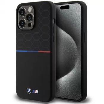 Capa rígida em silicone BMW M Pattern MagSafe para iPhone 15 Pro Max 6,7