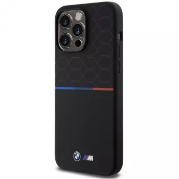 Capa rígida em silicone BMW M Pattern MagSafe para iPhone 15 Pro Max 6,7