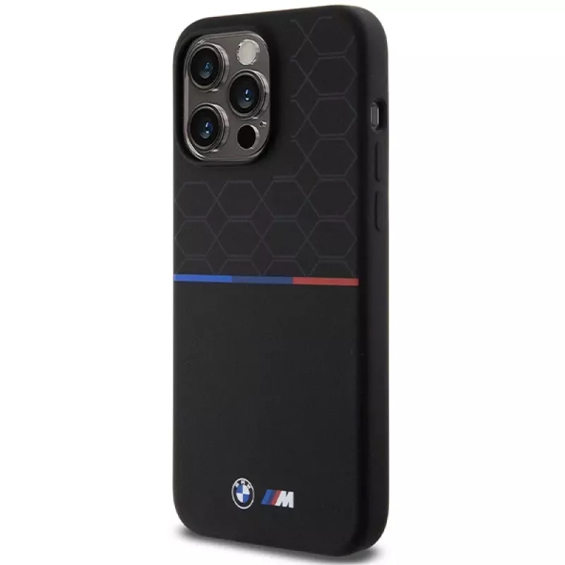 Capa rígida em silicone BMW M Pattern MagSafe para iPhone 15 Pro Max 6,7