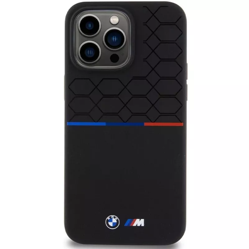Capa rígida em silicone BMW M Pattern MagSafe para iPhone 15 Pro Max 6,7