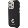Capa rígida em silicone Guess GUHCP15LM4DGPK para iPhone 15 Pro 6.1 preta com logótipo e strass 4G