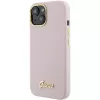 Capa rígida em silicone Guess GUHCP15SSMBSLP com logótipo e moldura em metal Script para Apple iPhone 15 / 14 / 13 6,1