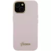 Capa rígida em silicone Guess GUHCP15SSMBSLP com logótipo e moldura em metal Script para Apple iPhone 15 / 14 / 13 6,1