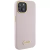 Capa rígida em silicone Guess GUHCP15SSMBSLP com logótipo e moldura em metal Script para Apple iPhone 15 / 14 / 13 6,1