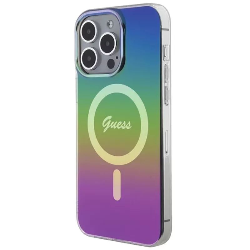 Capa MagSafe Guess IML Iridescent para iPhone 15 Pro Max (colorida)