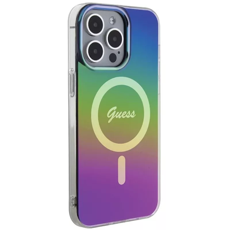 Capa MagSafe Guess IML Iridescent para iPhone 15 Pro Max (colorida)