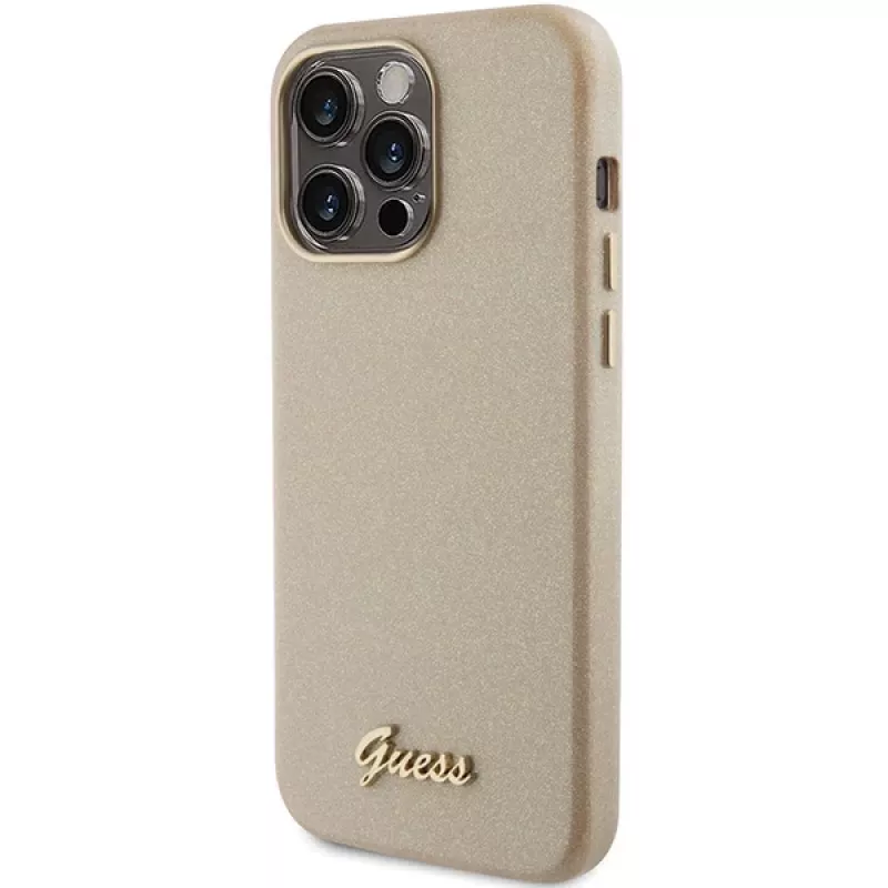 Capa rígida Guess GUHCP15XPGMCSD Glitter Glossy Script para Apple iPhone 15 Pro Max 6,7