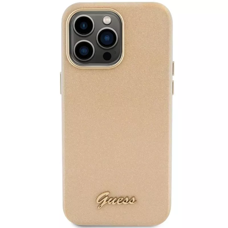 Capa rígida Guess GUHCP15XPGMCSD Glitter Glossy Script para Apple iPhone 15 Pro Max 6,7