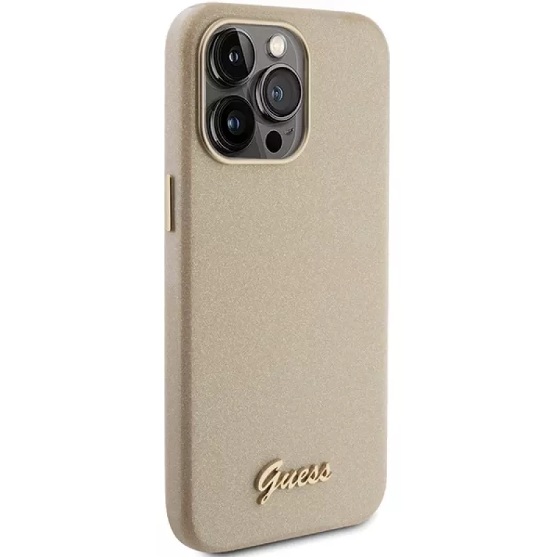 Capa rígida Guess GUHCP15XPGMCSD Glitter Glossy Script para Apple iPhone 15 Pro Max 6,7