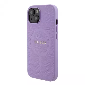 Capa rígida Guess GUHMP15MPSAHMCU Saffiano MagSafe para iPhone 15 Plus / 14 Plus 6,7 polegadas - lilás