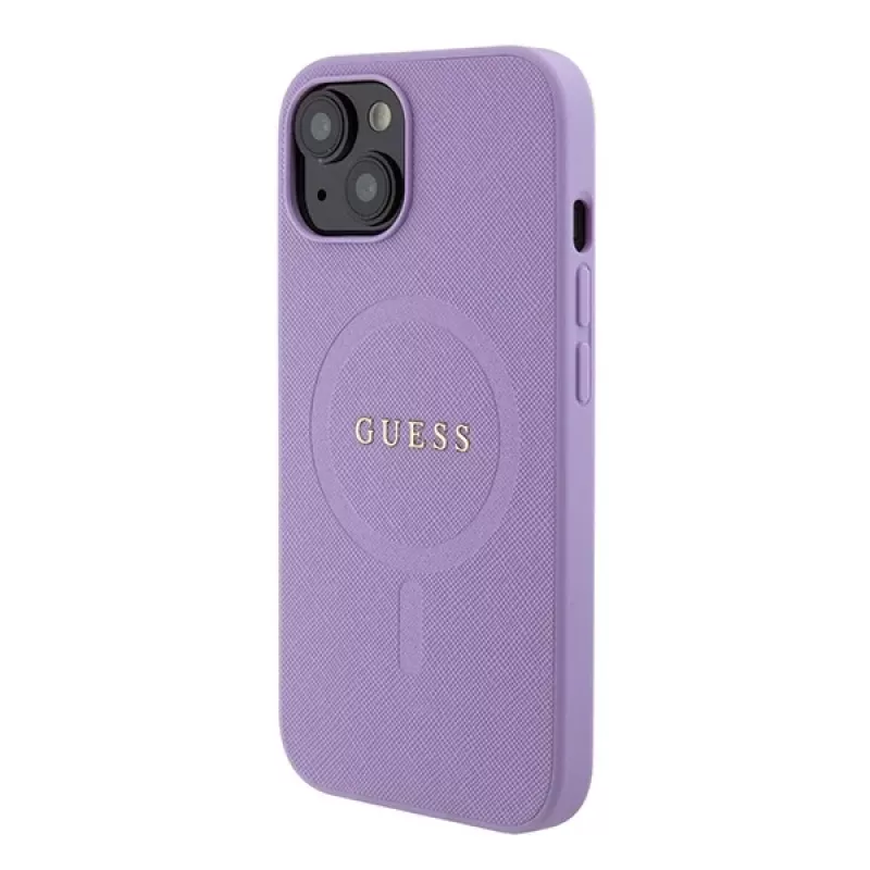 Capa rígida Guess GUHMP15MPSAHMCU Saffiano MagSafe para iPhone 15 Plus / 14 Plus 6,7 polegadas - lilás