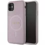 Capa rígida Guess GUHMN61PSAHMCP Saffiano MagSafe para iPhone 11 / Xr 6.1 rosa