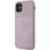 Capa rígida Guess GUHMN61PSAHMCP Saffiano MagSafe para iPhone 11 / Xr 6.1 rosa