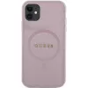 Capa rígida Guess GUHMN61PSAHMCP Saffiano MagSafe para iPhone 11 / Xr 6.1 rosa