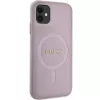 Capa rígida Guess GUHMN61PSAHMCP Saffiano MagSafe para iPhone 11 / Xr 6.1 rosa