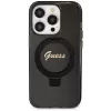 Capa rígida Guess GUHMP14LHRSGSK iPhone 14 Pro 6.1 com anel de suporte Script Glitter MagSafe preta