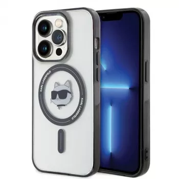 Capa rígida Karl Lagerfeld KLHMP15LHCHNOTK iPhone 15 Pro 6,1 polegadas transparente IML Choupette Head MagSafe