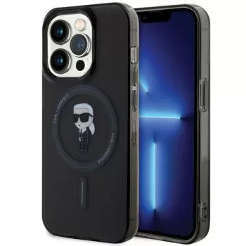 Capa rígida Karl Lagerfeld Ikonik MagSafe para iPhone 14 Pro 6,1 polegadas preta