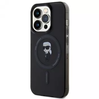 Capa rígida Karl Lagerfeld Ikonik MagSafe para iPhone 14 Pro 6,1 polegadas preta