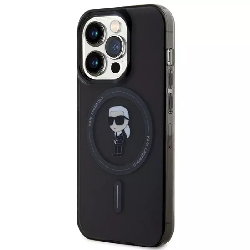 Capa Karl Lagerfeld MagSafe IML Ikonik para iPhone 15 Pro preta