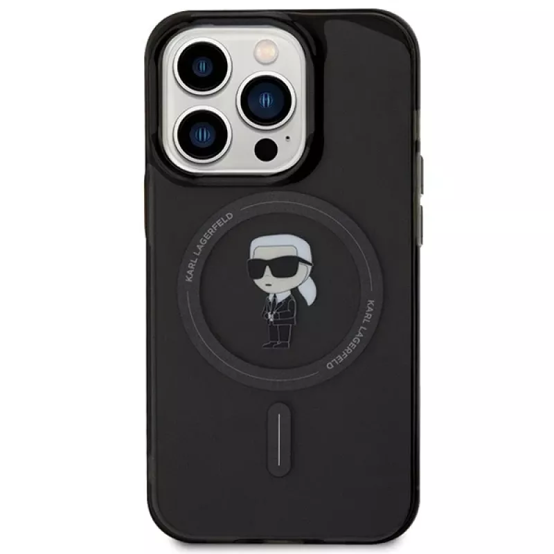 Capa Karl Lagerfeld MagSafe IML Ikonik para iPhone 15 Pro preta