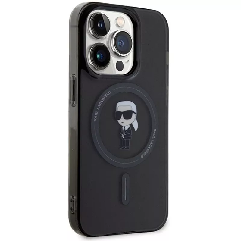 Capa Karl Lagerfeld MagSafe IML Ikonik para iPhone 15 Pro preta