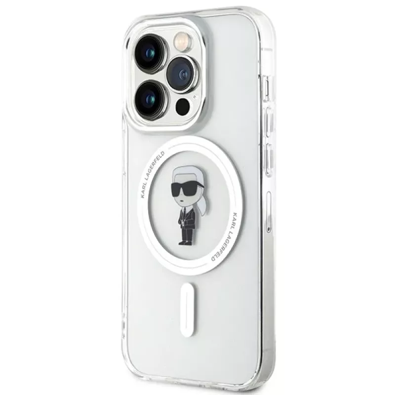 Capa Karl Lagerfeld MagSafe IML Ikonik para iPhone 15 Pro transparente