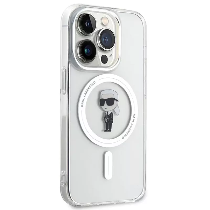 Capa Karl Lagerfeld MagSafe IML Ikonik para iPhone 15 Pro transparente