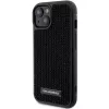 Capa rígida Karl Lagerfeld KLHCP15SHDSPLK iPhone 15 / 14 / 13 6.1 preta com logótipo de strass e placa metálica